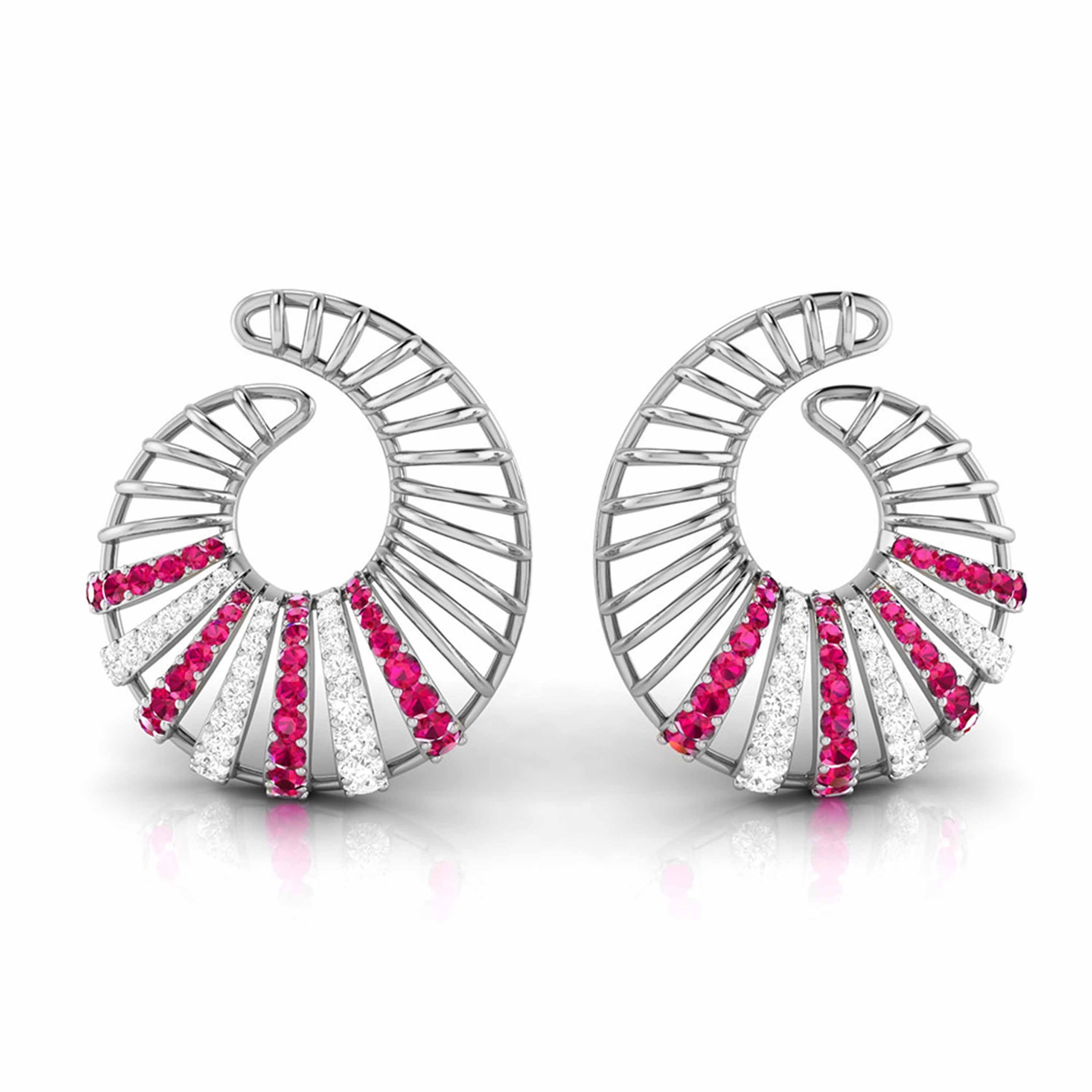 Designer Platinum Diamond Earrings for Women JL PT E NL8598  Red Jewelove.US