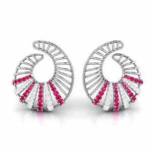 Designer Platinum Diamond Earrings for Women JL PT E NL8598  Red Jewelove.US