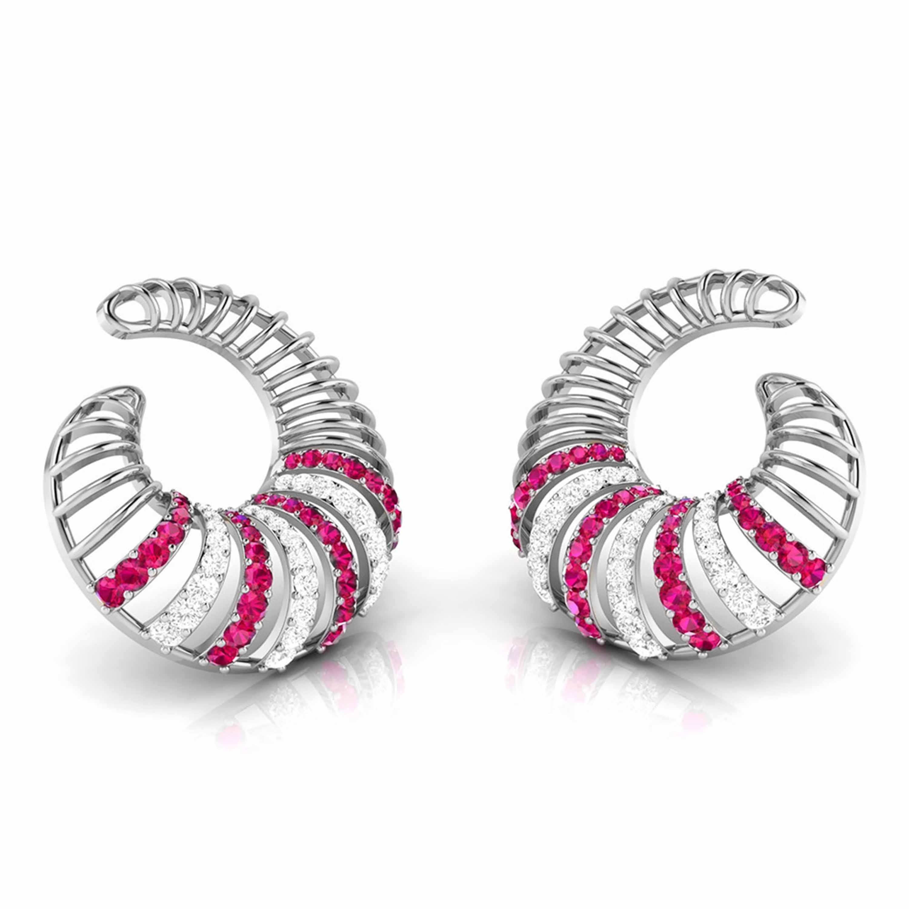 Designer Platinum Diamond Earrings for Women JL PT E NL8598   Jewelove.US