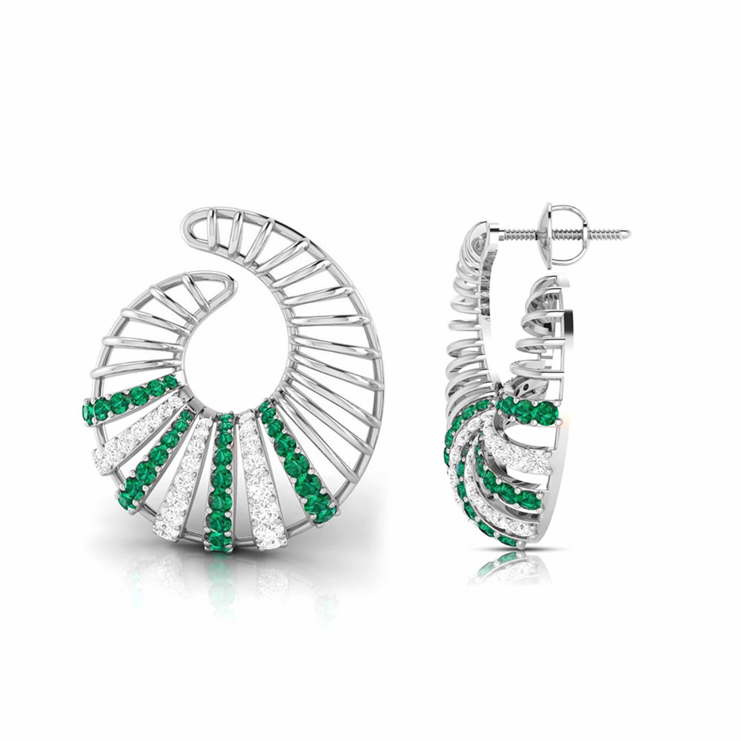 Designer Platinum Diamond Earrings for Women JL PT E NL8598   Jewelove.US