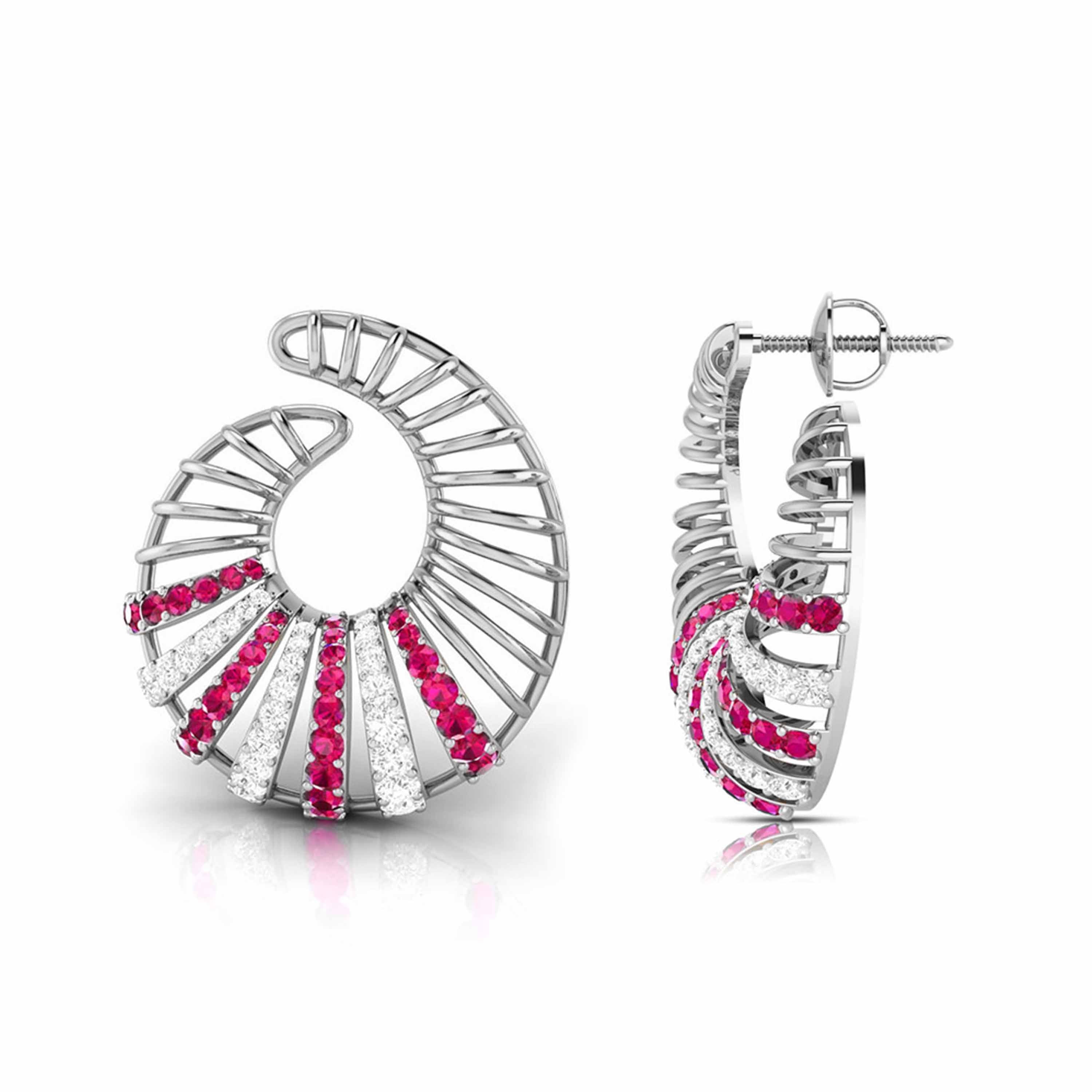 Designer Platinum Diamond Earrings for Women JL PT E NL8598   Jewelove.US
