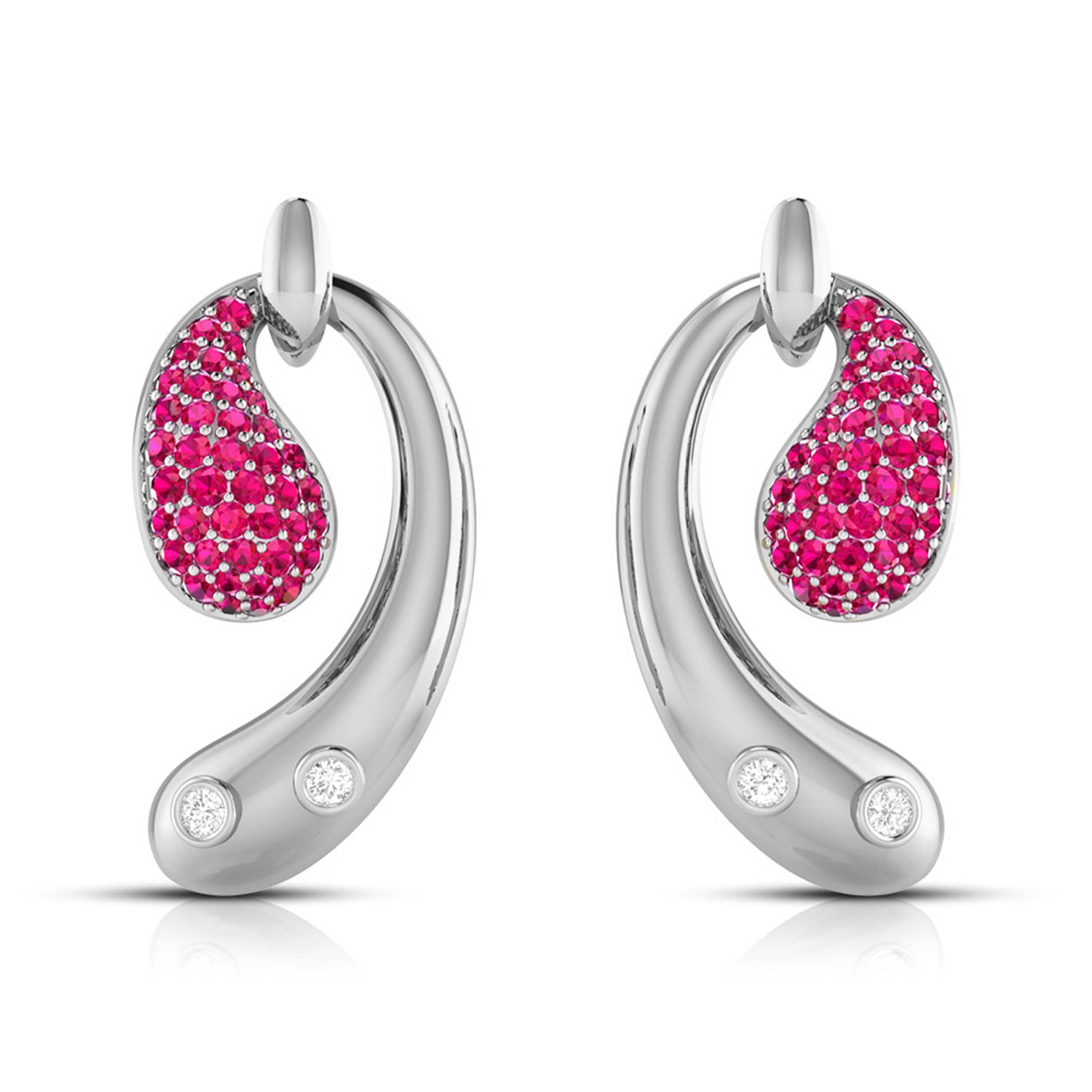 Designer Platinum Diamond Earrings for Women JL PT E NL8600