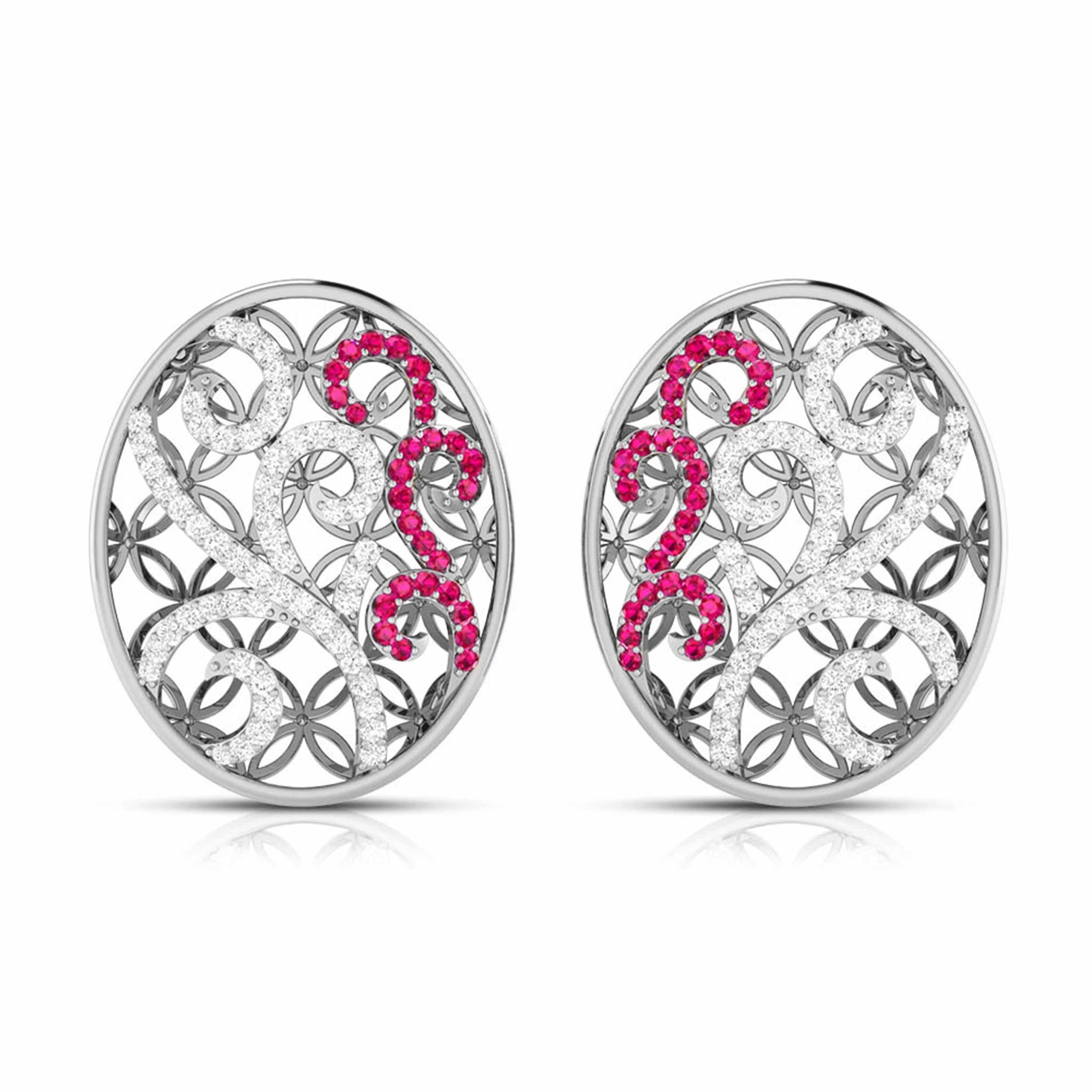 Designer Platinum Diamond Earrings for Women JL PT E NL8605