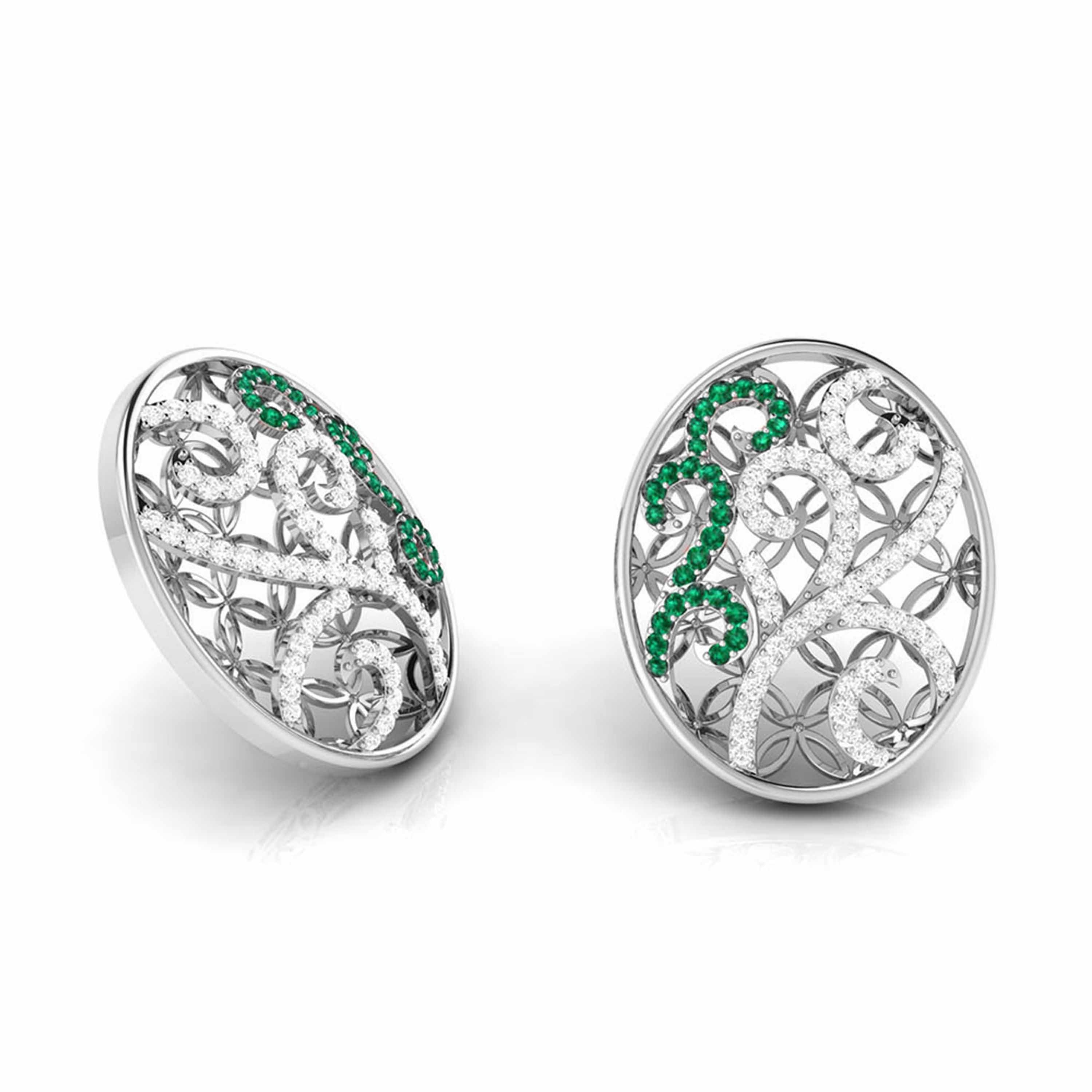 Designer Platinum Diamond Earrings for Women JL PT E NL8605