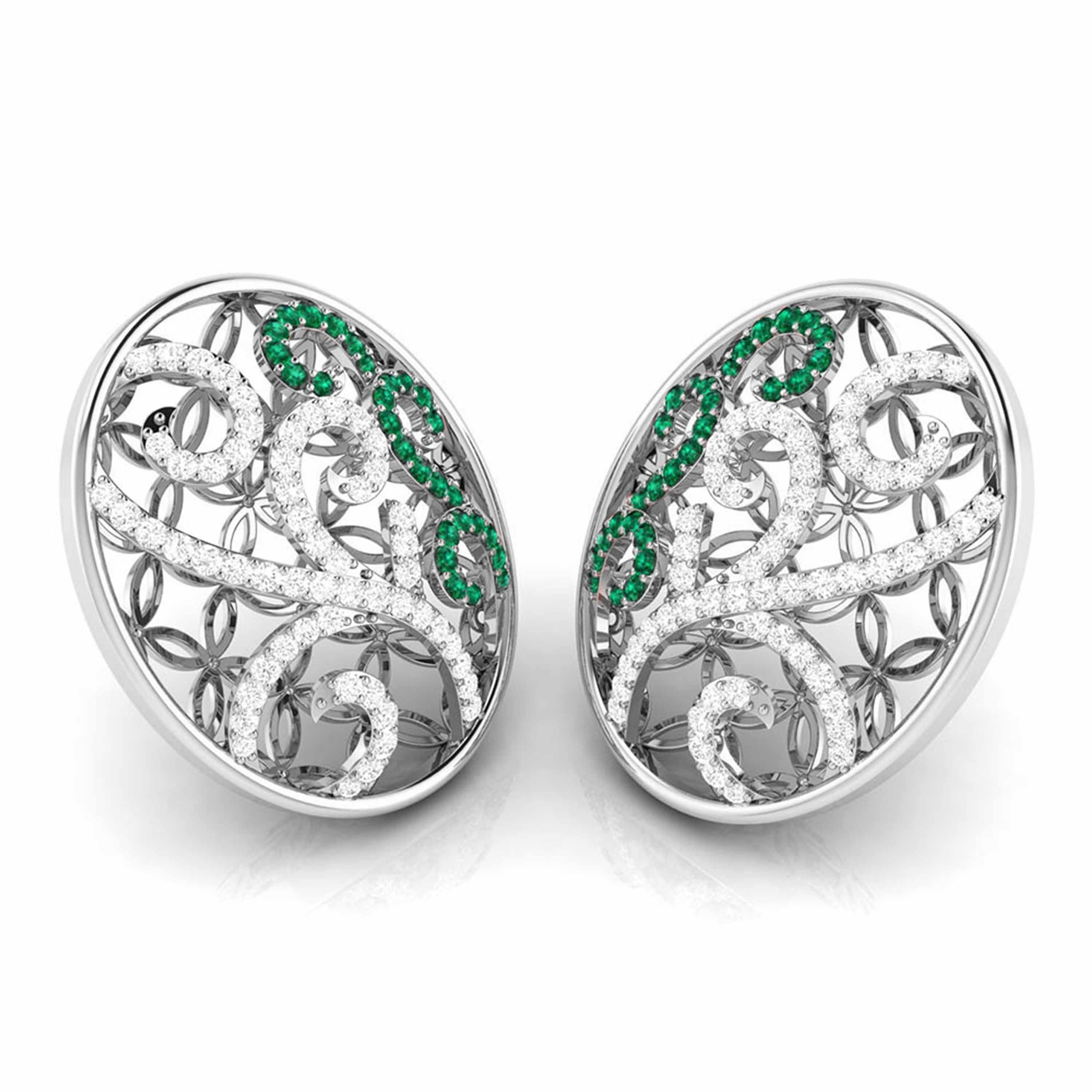 Designer Platinum Diamond Earrings for Women JL PT E NL8605