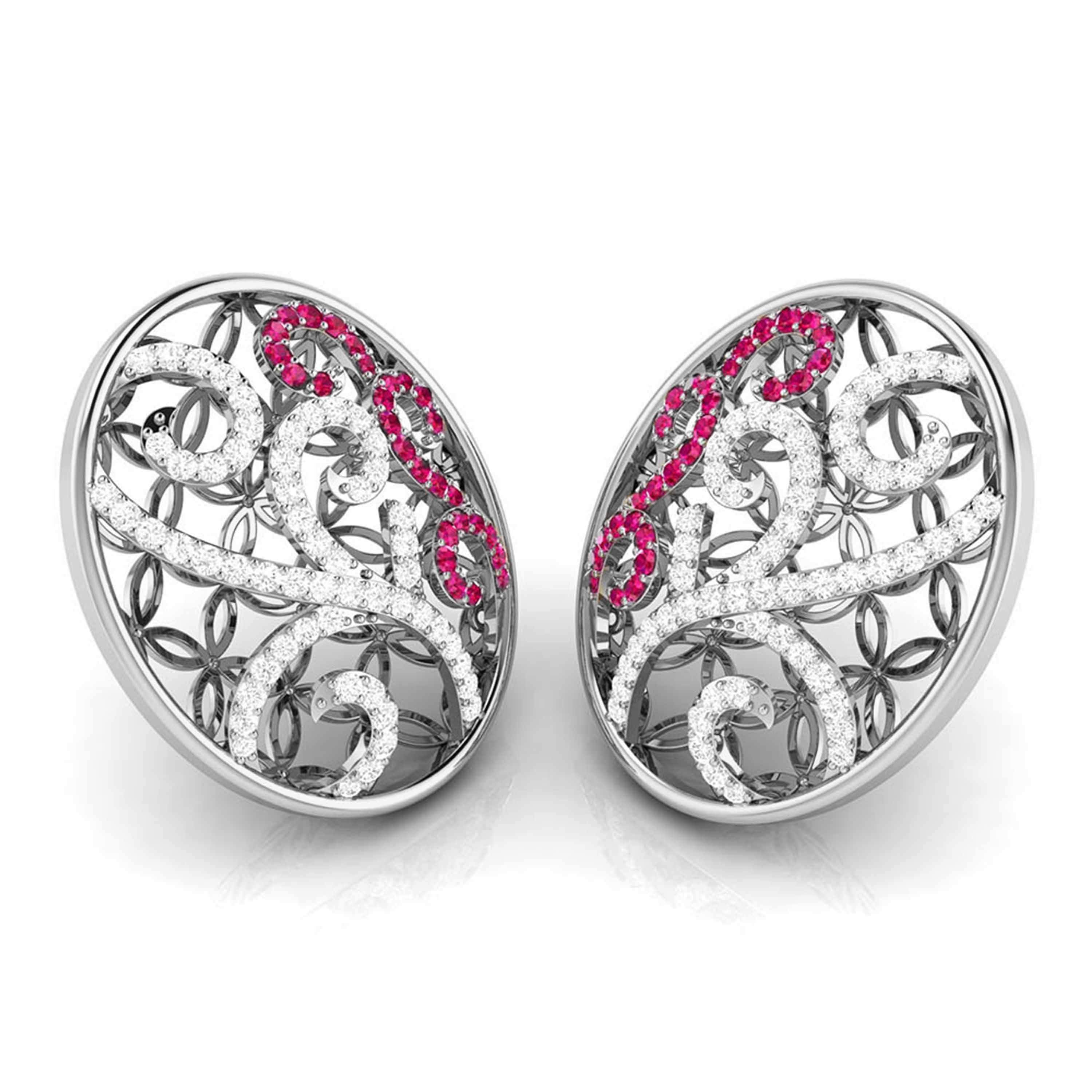 Designer Platinum Diamond Earrings for Women JL PT E NL8605