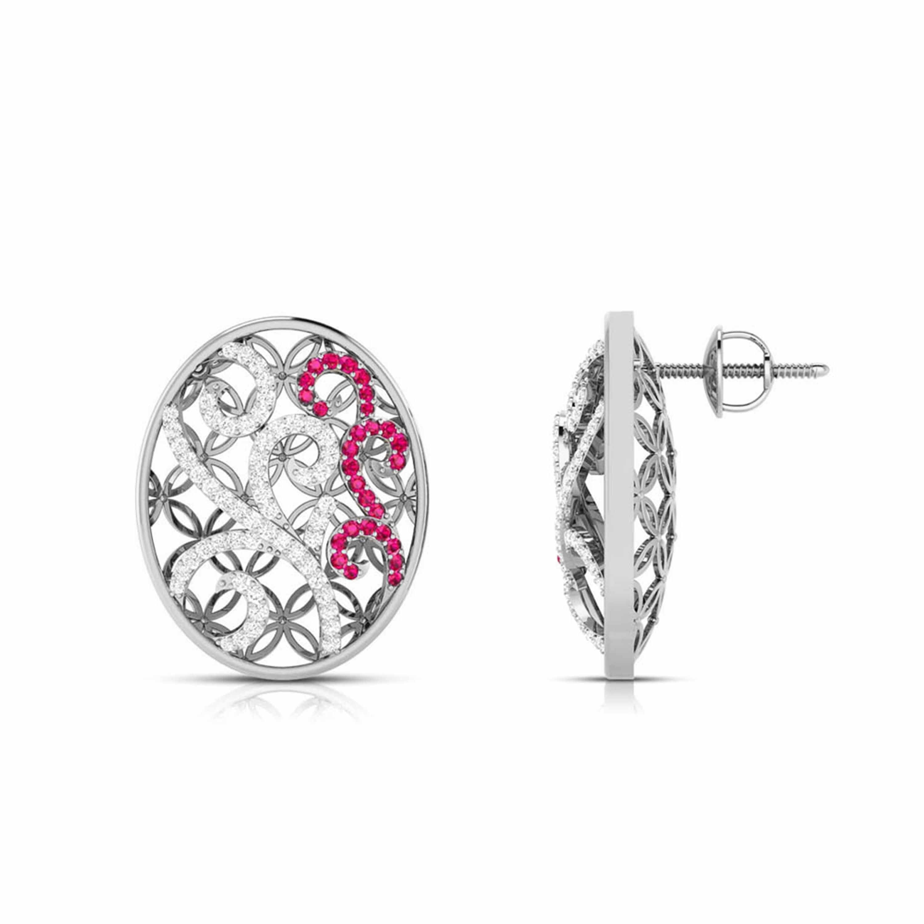 Designer Platinum Diamond Earrings for Women JL PT E NL8605