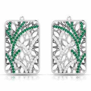 Designer Platinum Diamond Earrings for Women JL PT E NL8607  Green Jewelove.US