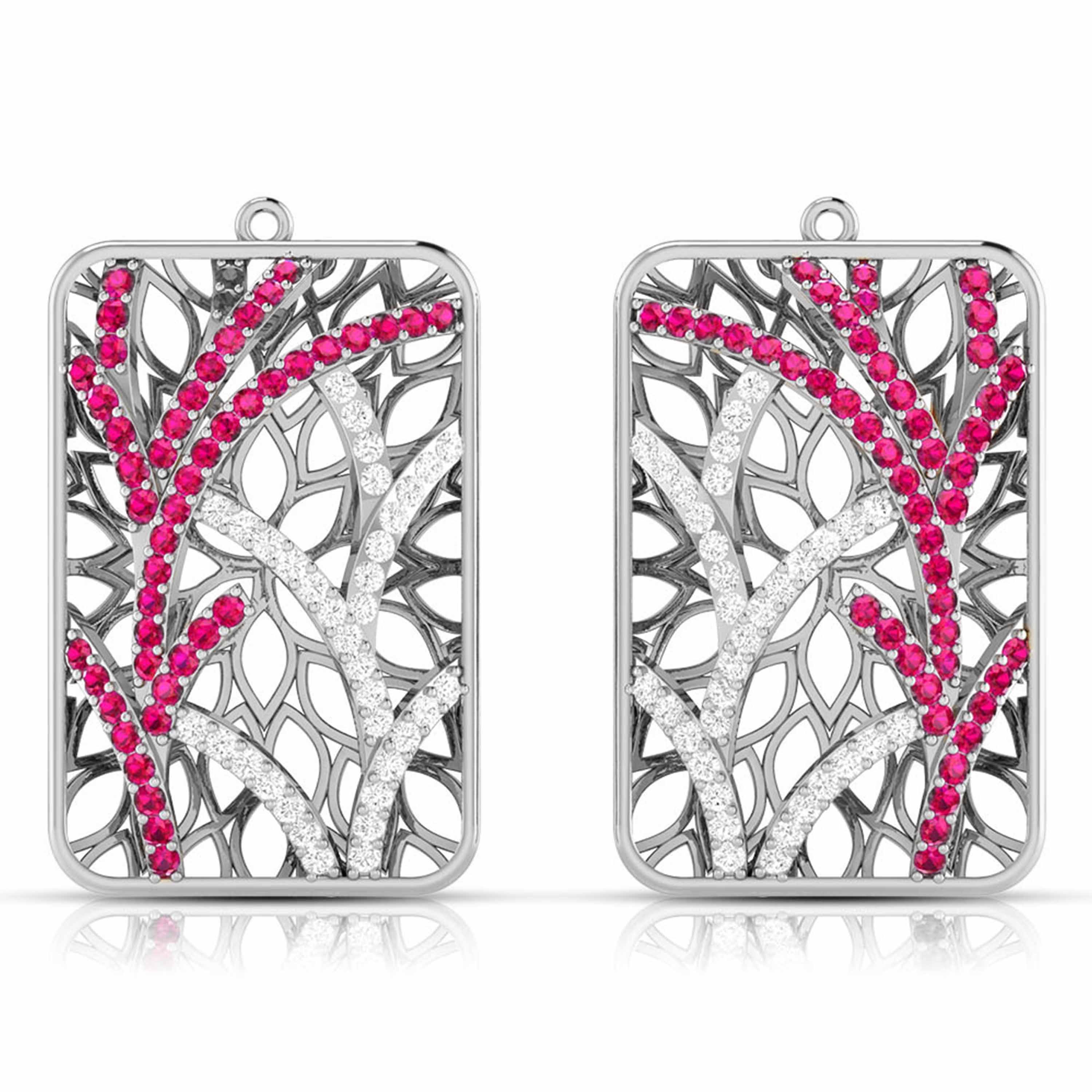 Designer Platinum Diamond Earrings for Women JL PT E NL8607  Red Jewelove.US