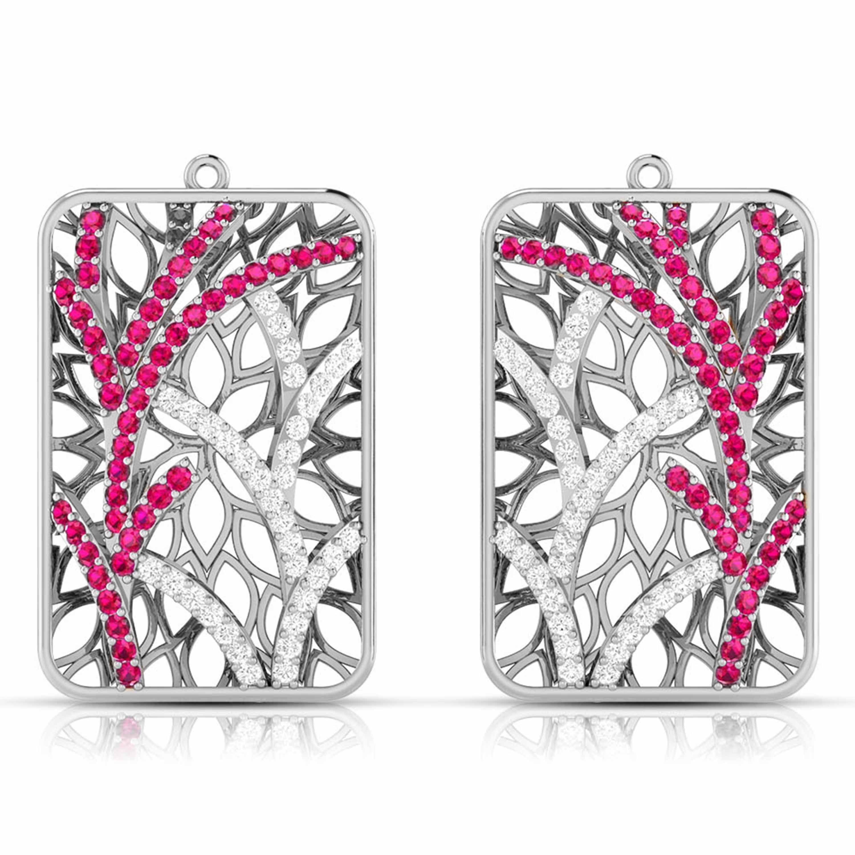 Designer Platinum Diamond Earrings for Women JL PT E NL8607  Red Jewelove.US