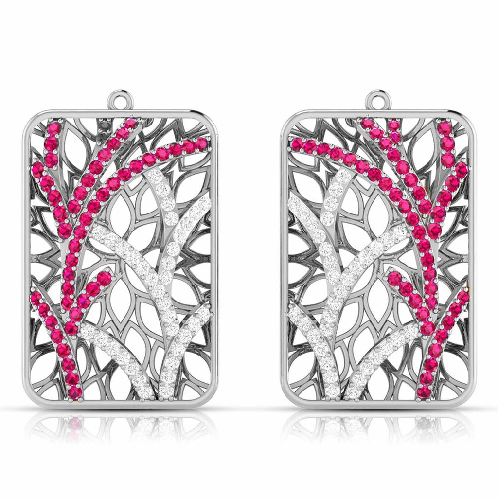 Designer Platinum Diamond Earrings for Women JL PT E NL8607  Red Jewelove.US