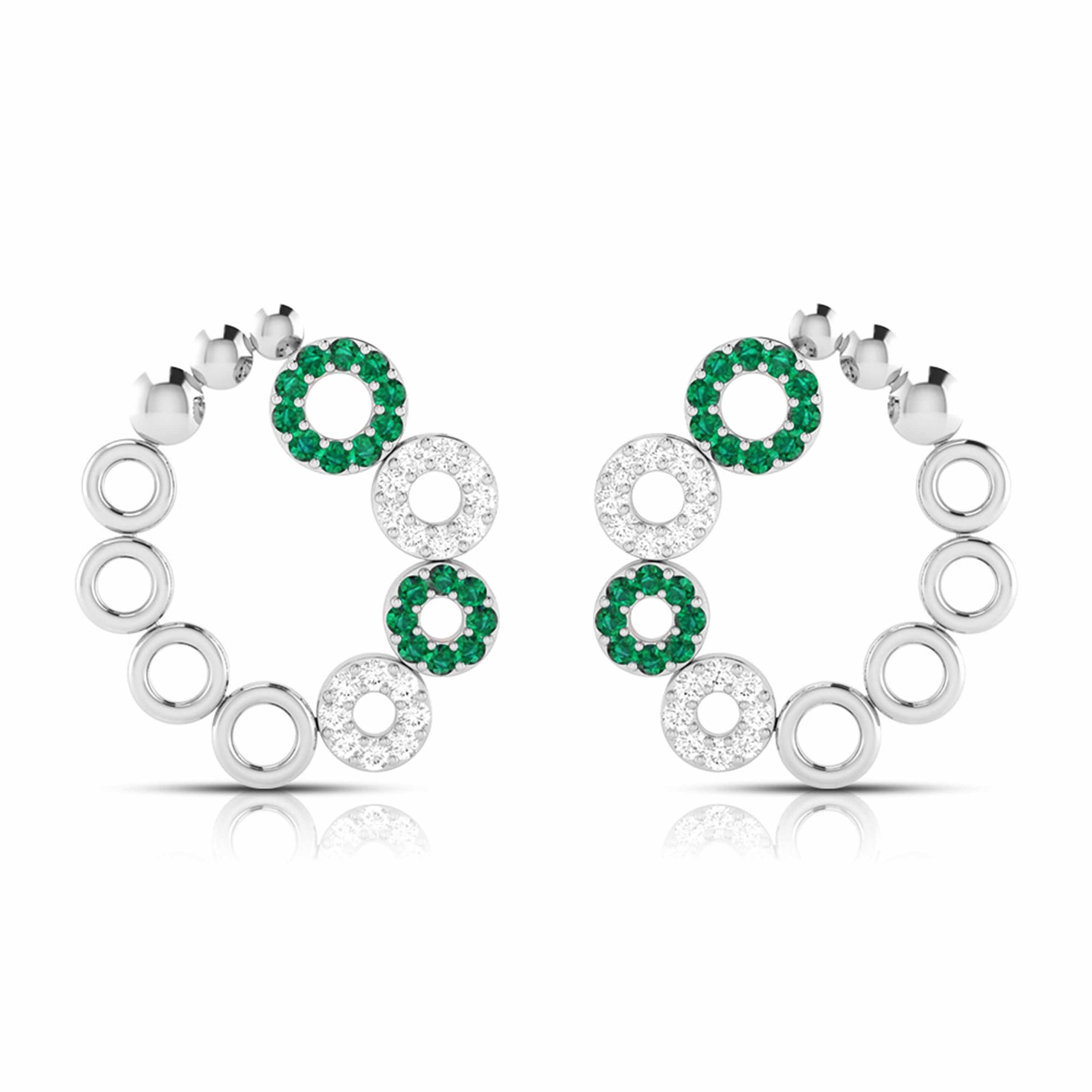 Platinum Earrings for Women JL PT E NL8632  Green Jewelove.US