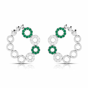 Platinum Earrings for Women JL PT E NL8632  Green Jewelove.US