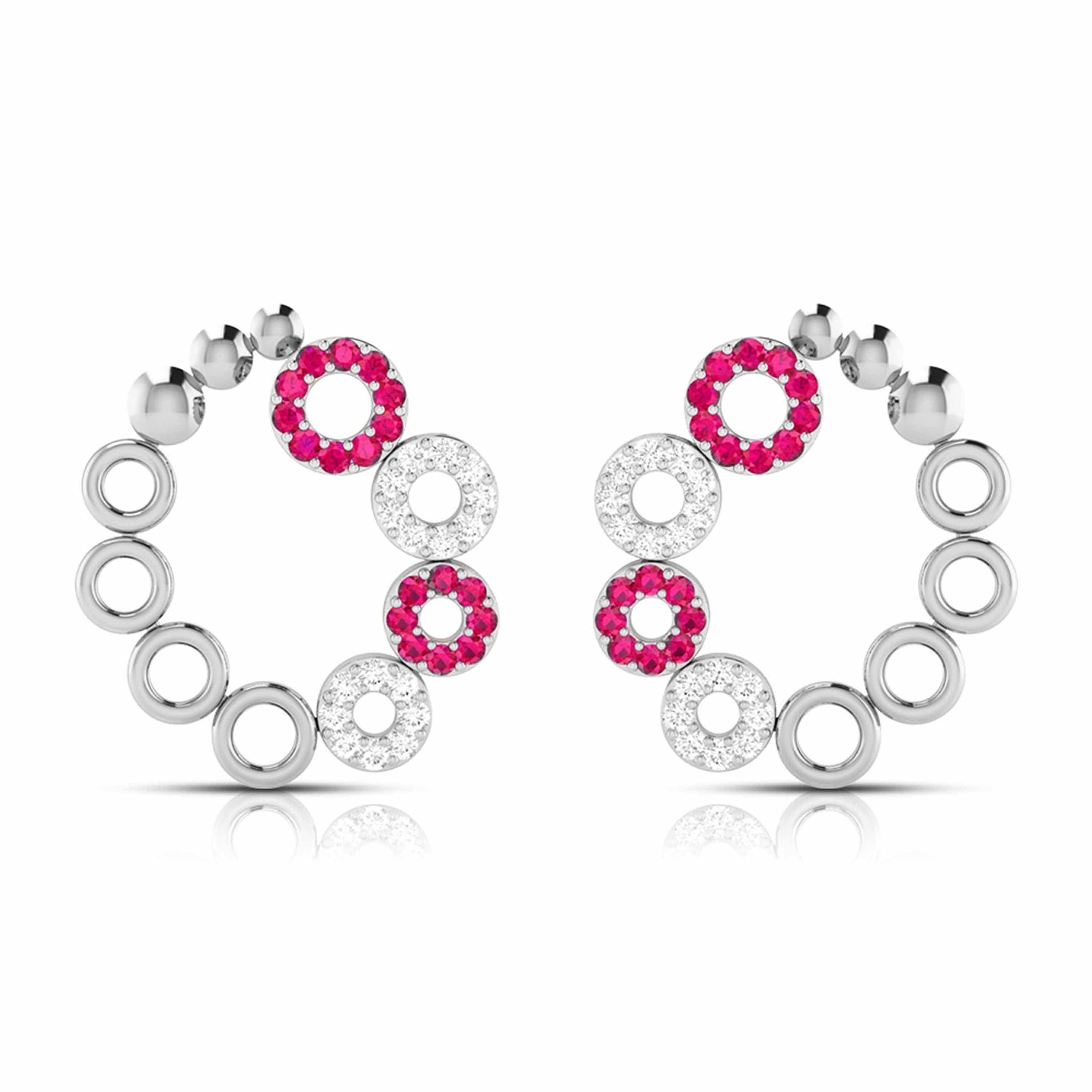 Platinum Earrings for Women JL PT E NL8632  Red Jewelove.US