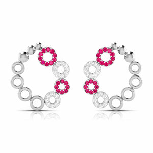 Platinum Earrings for Women JL PT E NL8632  Red Jewelove.US