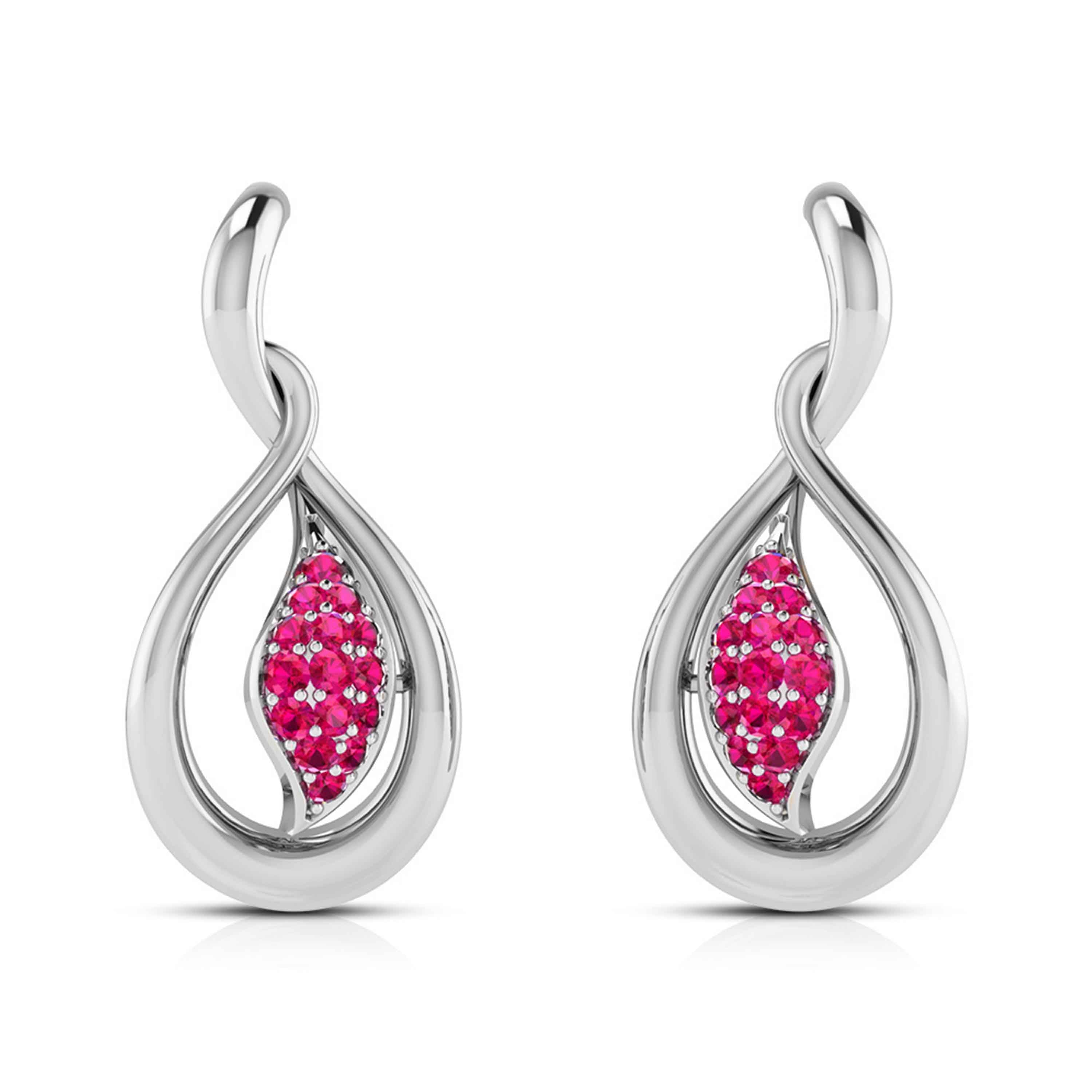 Platinum Earrings for Women JL PT E NL8635  Red Jewelove.US