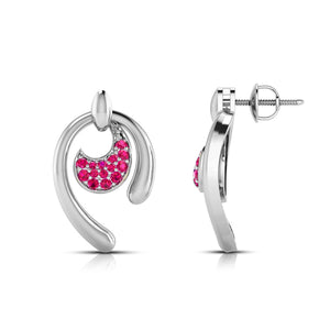 Platinum Ruby Earrings for Women JL PT E NL8636R