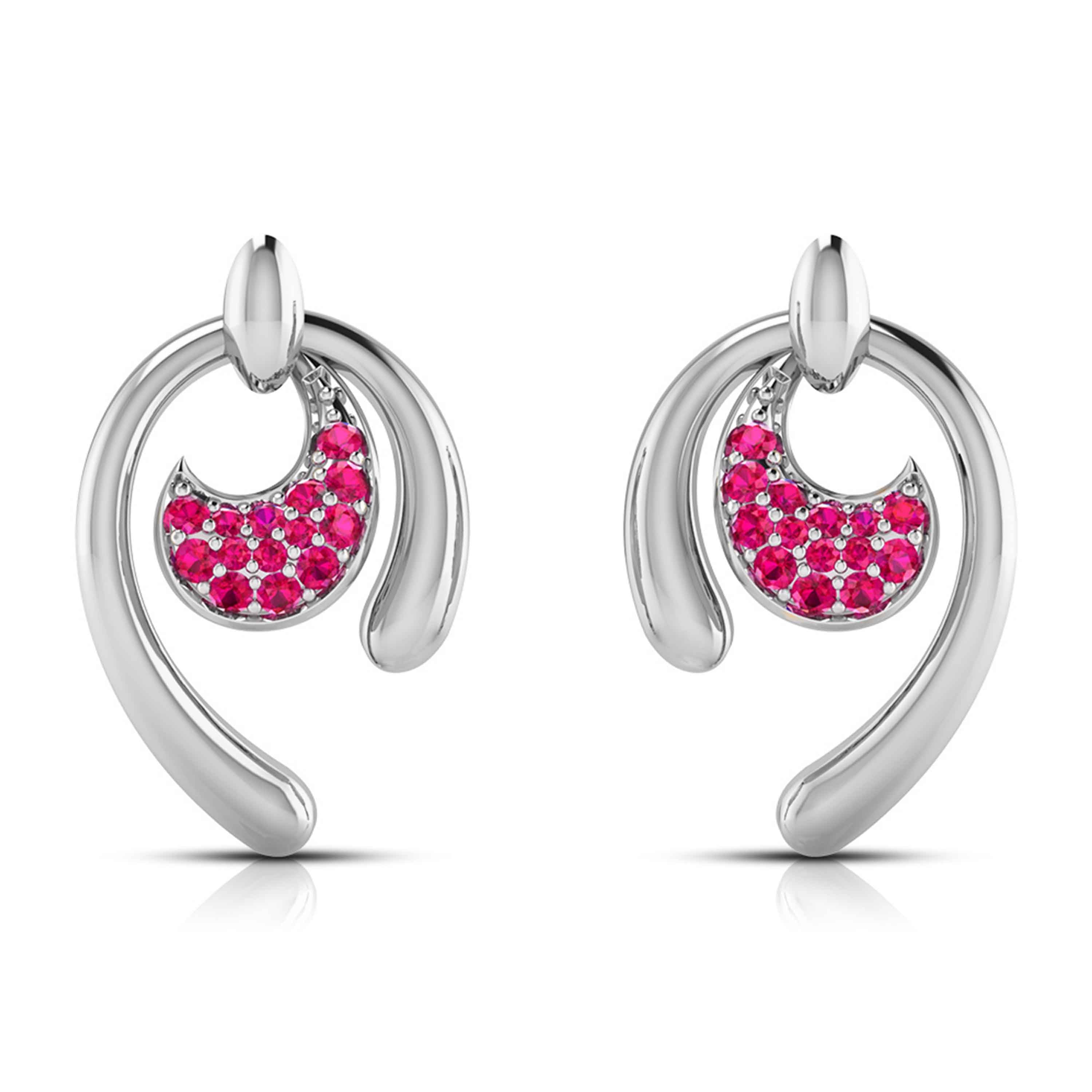 Platinum Ruby Earrings for Women JL PT E NL8636R