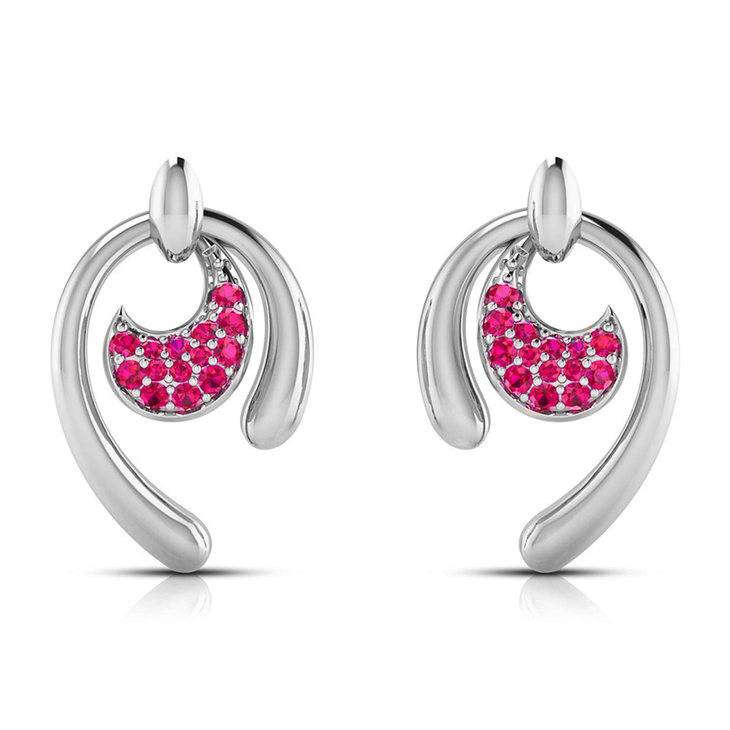 Platinum Ruby Earrings for Women JL PT E NL8636R  Red Jewelove.US