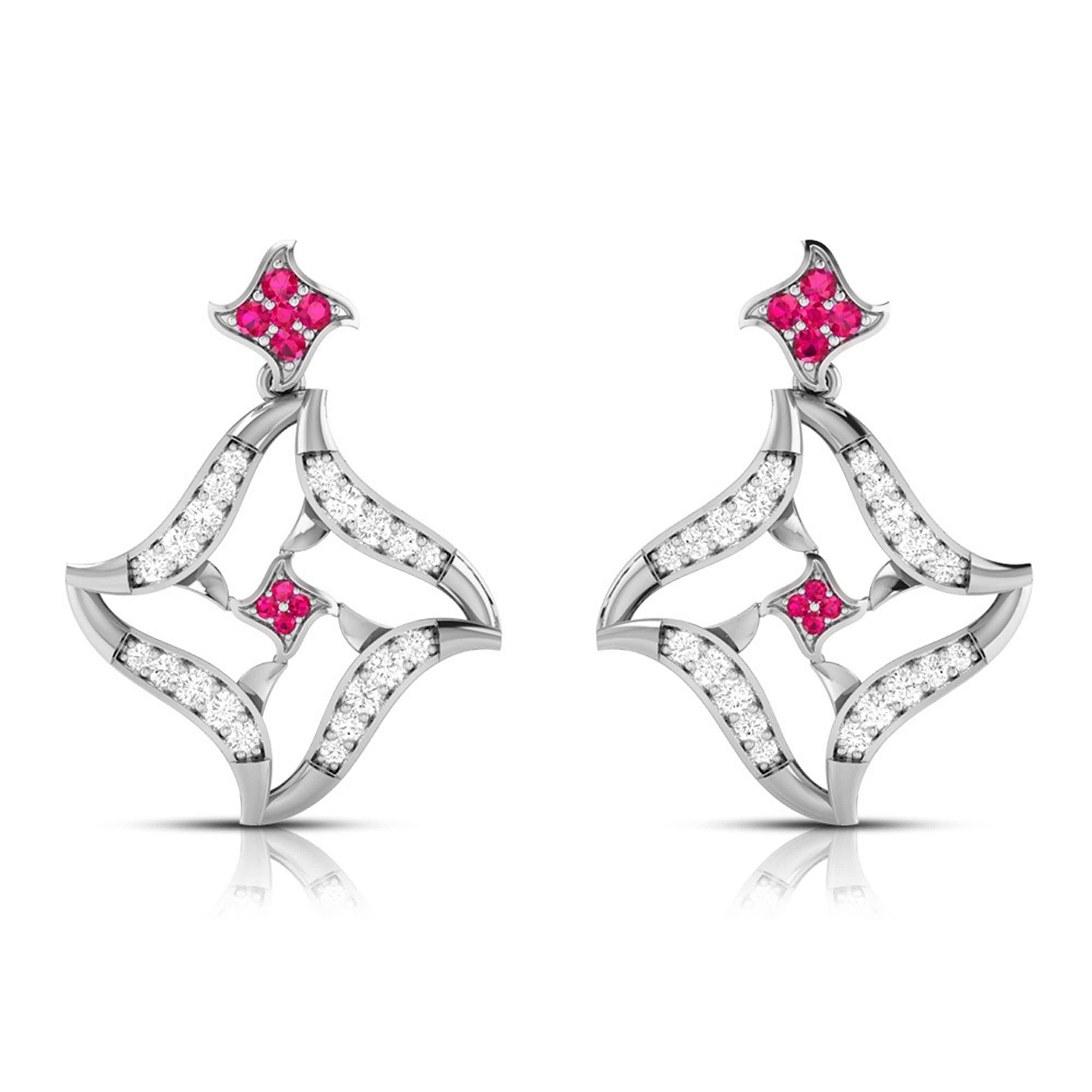 Designer Platinum Diamond Earrings for Women JL PT E NL8644