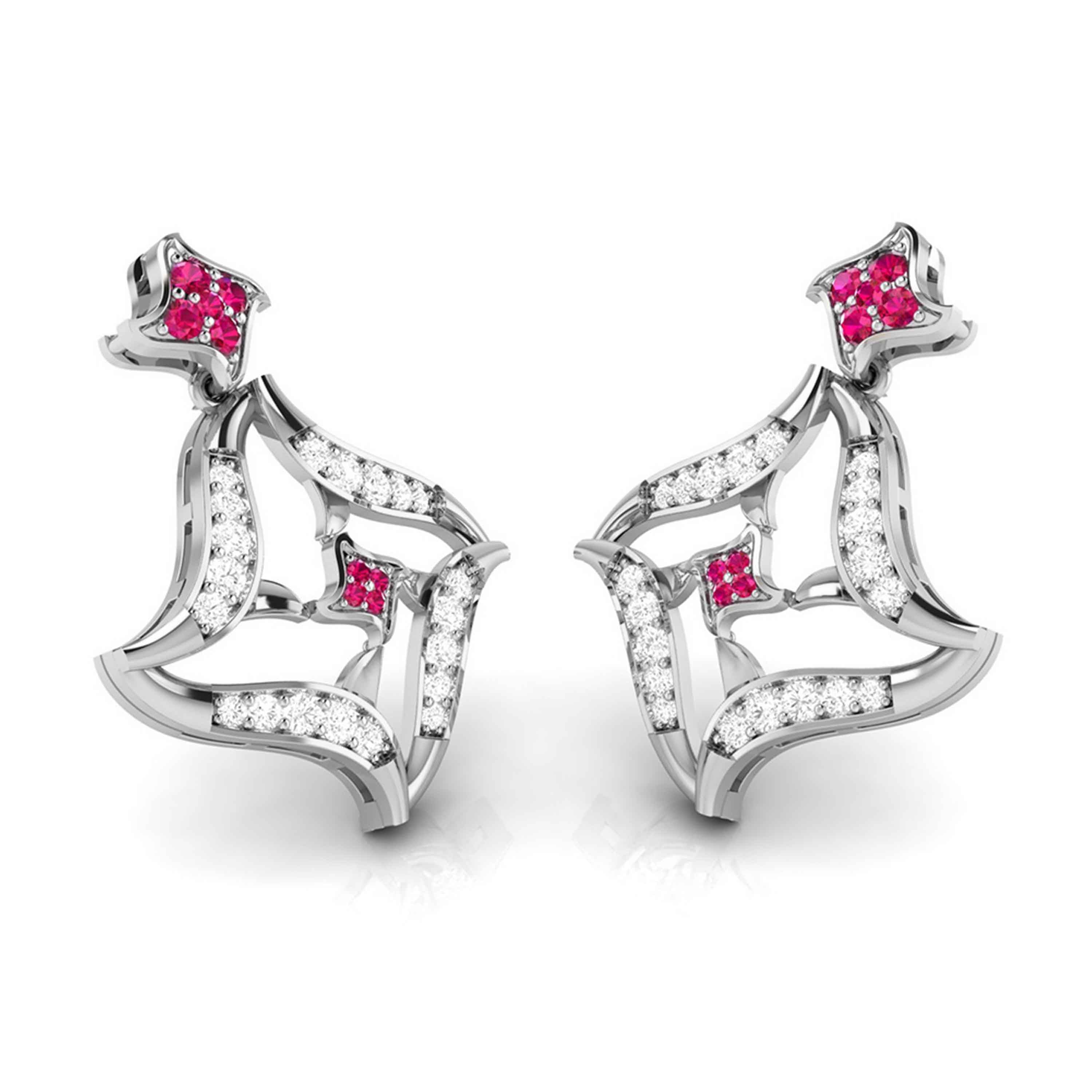 Designer Platinum Diamond Earrings for Women JL PT E NL8644