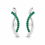 Load image into Gallery viewer, Platinum Diamond Earrings With Emerald for Women JL PT E NL8655
