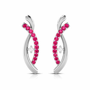 Platinum Diamond Earrings With Emerald for Women JL PT E NL8655