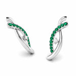 Load image into Gallery viewer, Platinum Diamond Earrings With Emerald for Women JL PT E NL8655
