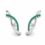Load image into Gallery viewer, Platinum Diamond Earrings With Emerald for Women JL PT E NL8655
