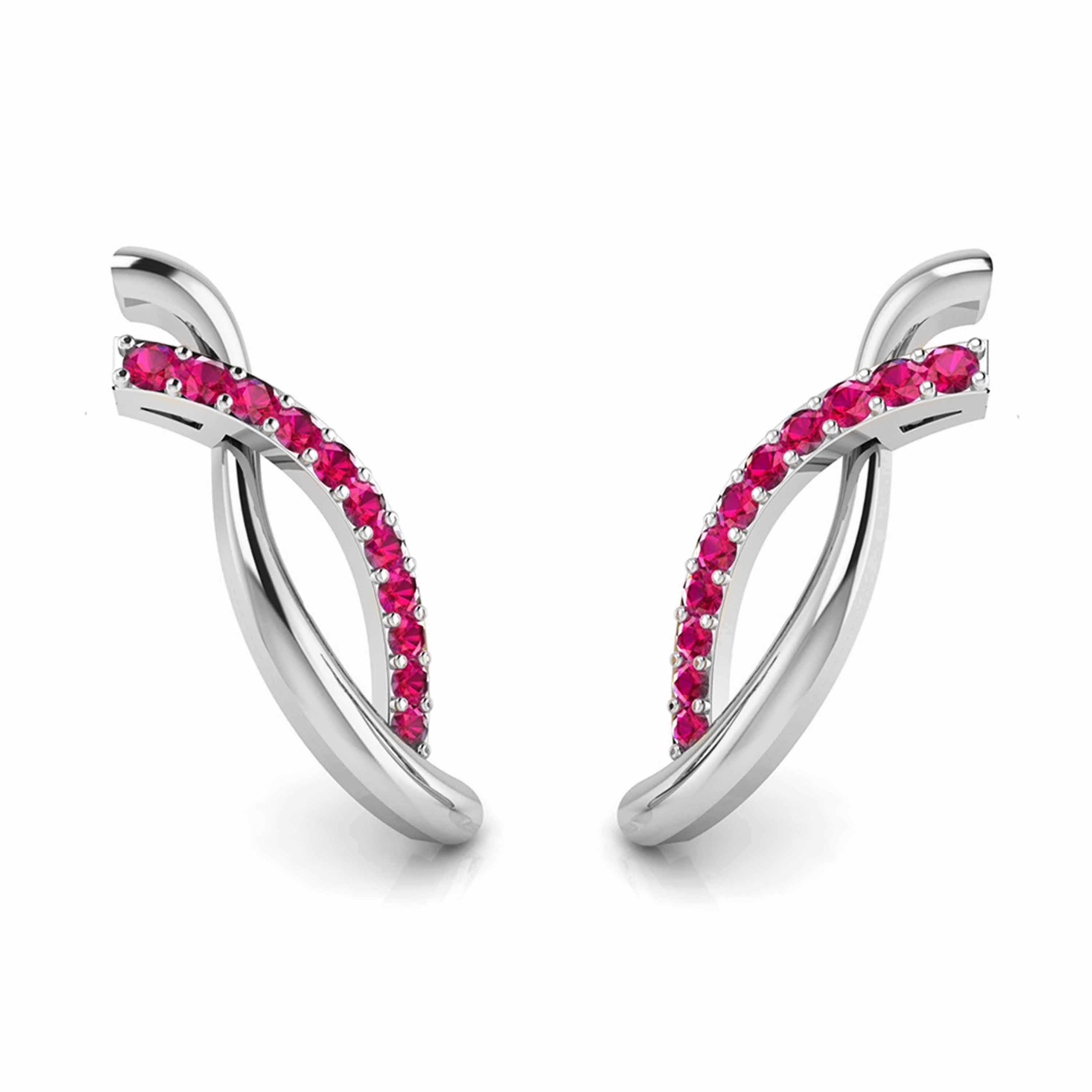 Platinum Diamond Earrings With Emerald for Women JL PT E NL8655