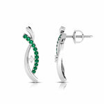 Load image into Gallery viewer, Platinum Diamond Earrings With Emerald for Women JL PT E NL8655
