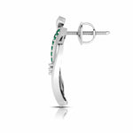 Load image into Gallery viewer, Platinum Diamond Earrings With Emerald for Women JL PT E NL8655
