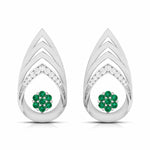 Load image into Gallery viewer, Platinum Diamond Earrings With Emerald for Women JL PT E NL8657
