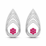 Load image into Gallery viewer, Platinum Diamond Earrings With Emerald for Women JL PT E NL8657
