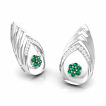 Load image into Gallery viewer, Platinum Diamond Earrings With Emerald for Women JL PT E NL8657
