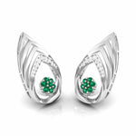 Load image into Gallery viewer, Platinum Diamond Earrings With Emerald for Women JL PT E NL8657
