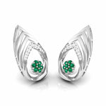 Load image into Gallery viewer, Platinum Diamond Earrings With Emerald for Women JL PT E NL8657
