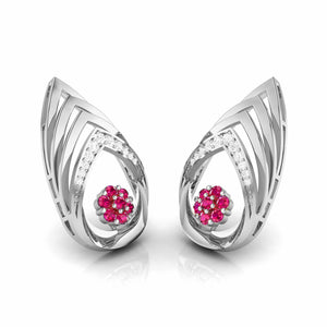 Platinum Diamond Earrings With Emerald for Women JL PT E NL8657