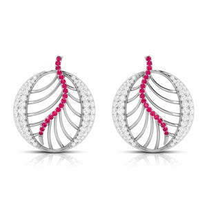 Platinum Diamond Earrings With Emerald for Women JL PT E NL8661   Jewelove.US