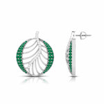Load image into Gallery viewer, Platinum Diamond Earrings With Emerald for Women JL PT E NL8661   Jewelove.US
