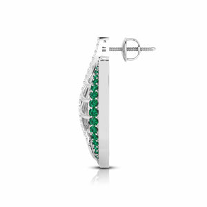 Platinum Diamond Earrings With Emerald for Women JL PT E NL8661   Jewelove.US