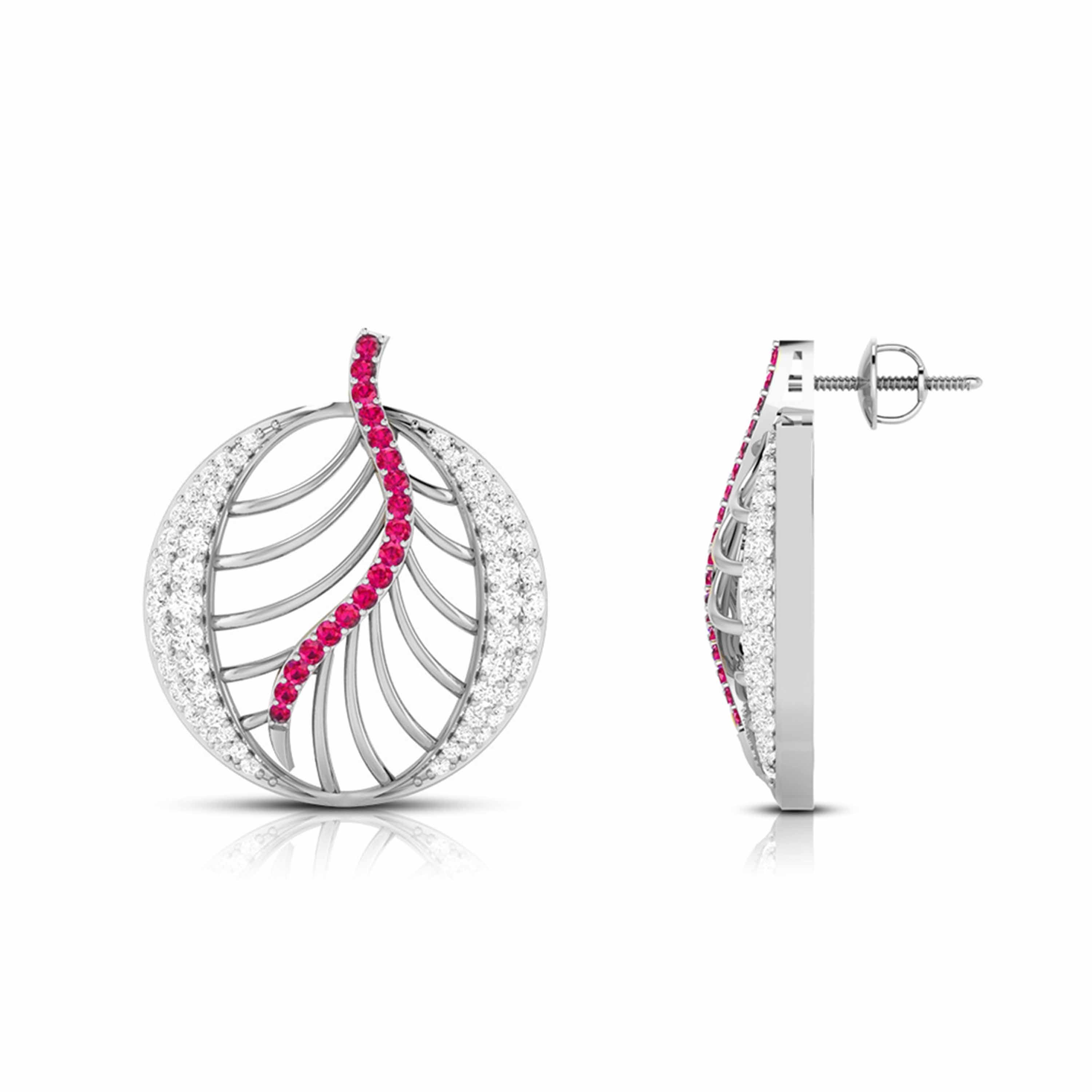 Platinum Diamond Earrings With Emerald for Women JL PT E NL8661   Jewelove.US