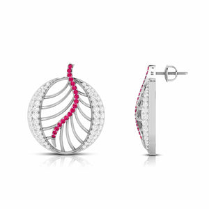 Platinum Diamond Earrings With Emerald for Women JL PT E NL8661   Jewelove.US