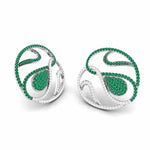 Load image into Gallery viewer, Designer Platinum Diamond Earrings With Emerald for Women JL PT E NL8662
