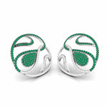 Load image into Gallery viewer, Designer Platinum Diamond Earrings With Emerald for Women JL PT E NL8662
