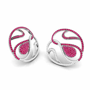 Designer Platinum Diamond Earrings With Emerald for Women JL PT E NL8662