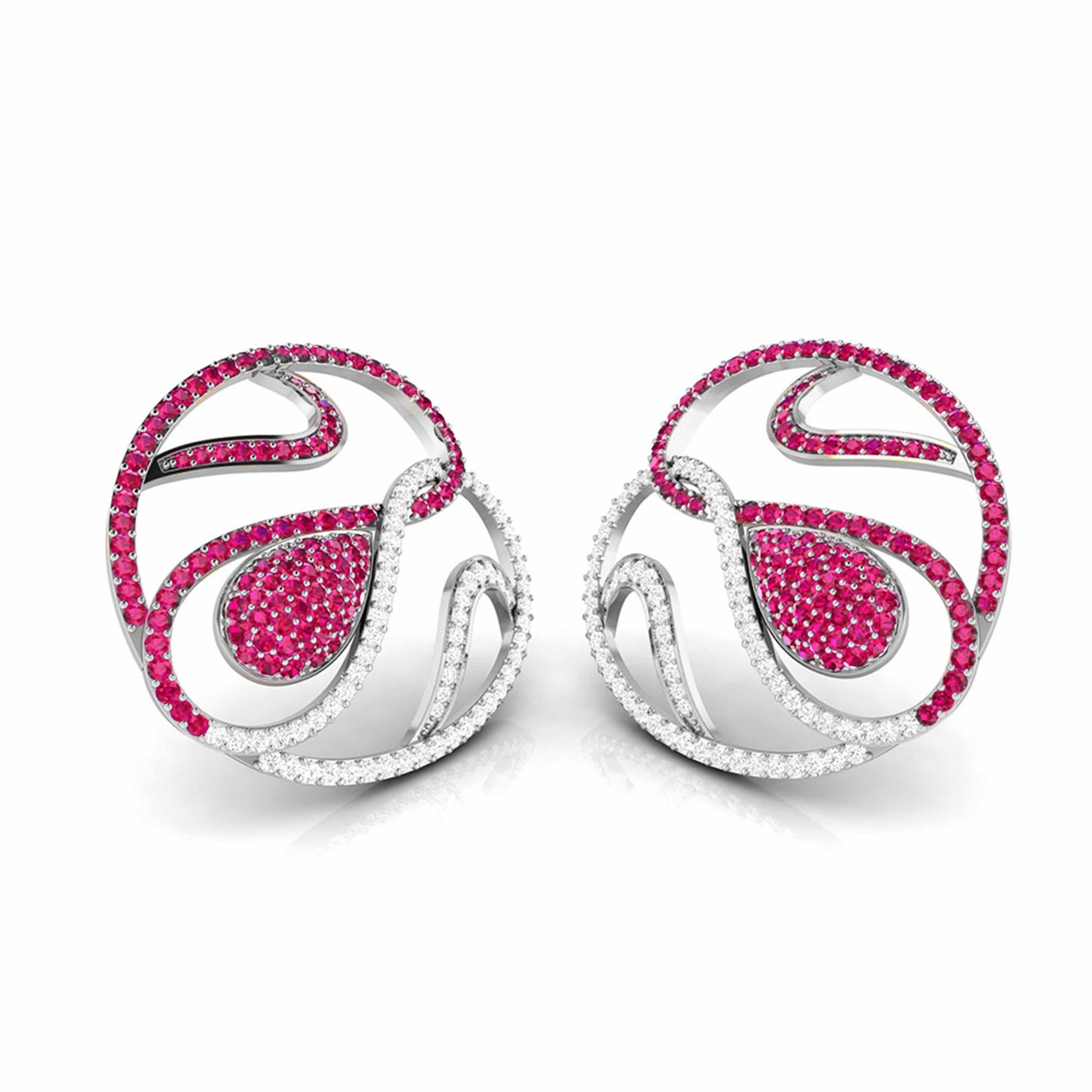 Designer Platinum Diamond Earrings With Emerald for Women JL PT E NL8662