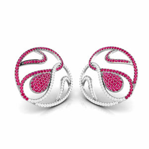 Designer Platinum Diamond Earrings With Emerald for Women JL PT E NL8662