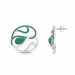 Load image into Gallery viewer, Designer Platinum Diamond Earrings With Emerald for Women JL PT E NL8662
