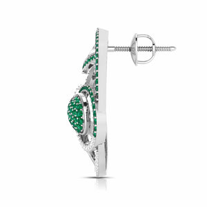 Designer Platinum Diamond Earrings With Emerald for Women JL PT E NL8662